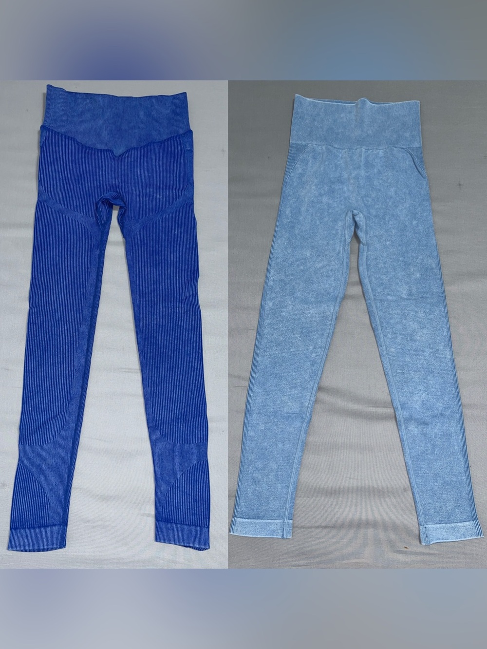 Ribbed dark blue and light blue Leggings Size Small